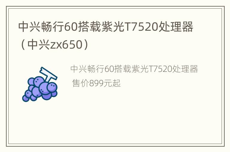 中兴畅行60搭载紫光T7520处理器（中兴zx650）