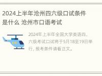 2024上半年沧州四六级口试条件是什么 沧州市口语考试