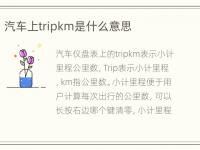 汽车上tripkm是什么意思