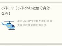 小米Civi（小米civi3微信分身怎么弄）