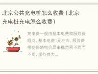 北京公共充电桩怎么收费（北京充电桩充电怎么收费）