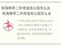 珠海横琴二井湾湿地公园怎么去 珠海横琴二井湾湿地公园怎么去最方便