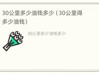 30公里多少油钱多少（30公里得多少油钱）