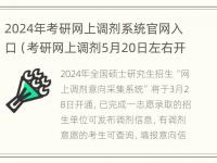 2024年考研网上调剂系统官网入口（考研网上调剂5月20日左右开通）