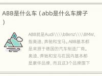 ABB是什么车（abb是什么车牌子）