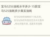 宝马525li油耗水平多少 15款宝马525油耗多少真实油耗