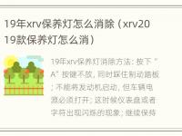 19年xrv保养灯怎么消除（xrv2019款保养灯怎么消）