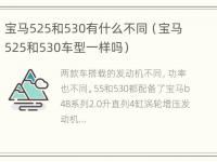 宝马525和530有什么不同（宝马525和530车型一样吗）