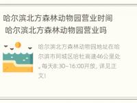 哈尔滨北方森林动物园营业时间 哈尔滨北方森林动物园营业吗