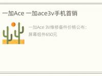 一加Ace 一加ace3v手机首销