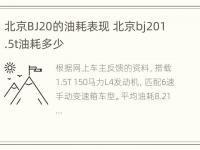 北京BJ20的油耗表现 北京bj201.5t油耗多少