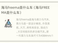 海马freema是什么车（海马FREEMA是什么车）