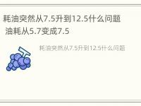 耗油突然从7.5升到12.5什么问题 油耗从5.7变成7.5