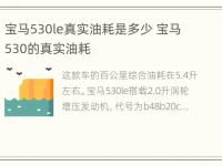 宝马530le真实油耗是多少 宝马530的真实油耗