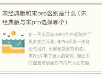 宋经典版和宋pro区别是什么（宋经典版与宋pro选择哪个）