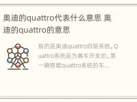 奥迪的quattro代表什么意思 奥迪的quattro的意思