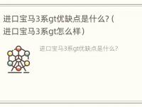 进口宝马3系gt优缺点是什么?（进口宝马3系gt怎么样）