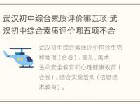 武汉初中综合素质评价哪五项 武汉初中综合素质评价哪五项不合格