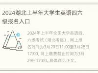 2024湖北上半年大学生英语四六级报名入口