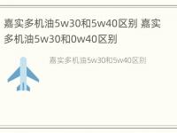 嘉实多机油5w30和5w40区别 嘉实多机油5w30和0w40区别