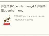 开源鸿蒙OpenHarmony4.1 开源鸿蒙openharmony