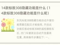 14款标致308隐藏功能是什么（14款标致308隐藏功能是什么呢）