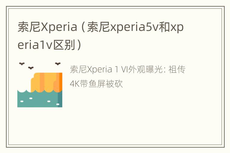 索尼Xperia（索尼xperia5v和xperia1v区别）