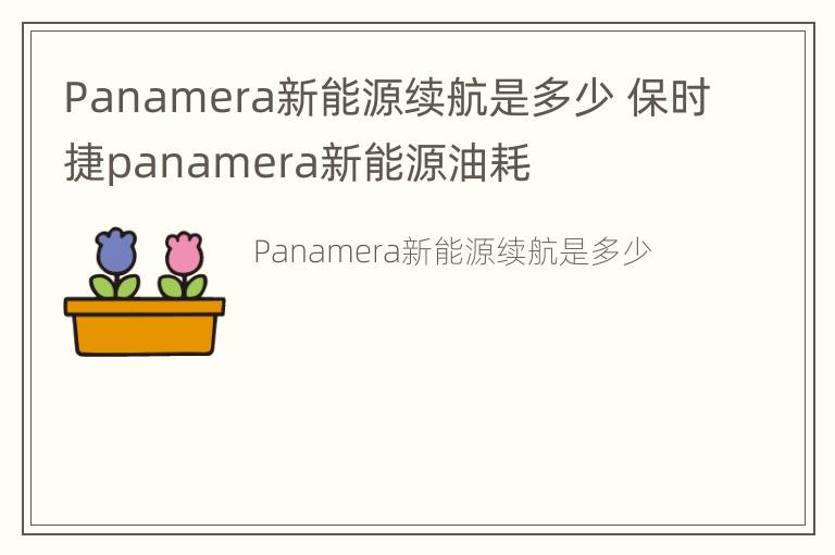 Panamera新能源续航是多少 保时捷panamera新能源油耗