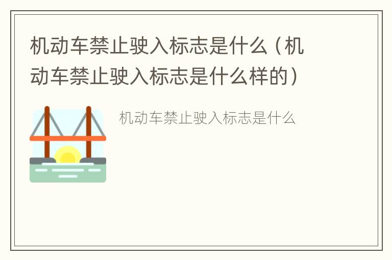 机动车禁止驶入标志是什么（机动车禁止驶入标志是什么样的）