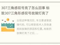 307三角感叹号亮了怎么回事 标致307三角形感叹号故障灯亮了