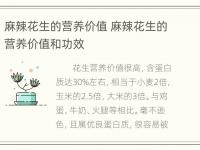 麻辣花生的营养价值 麻辣花生的营养价值和功效