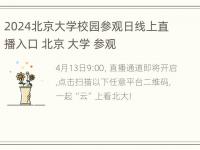 2024北京大学校园参观日线上直播入口 北京 大学 参观