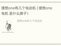 理想one有几个电动机（理想one电机 是什么牌子）