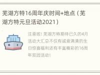 芜湖方特16周年庆时间+地点（芜湖方特元旦活动2021）