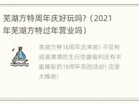 芜湖方特周年庆好玩吗？（2021年芜湖方特过年营业吗）