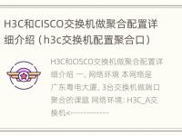 H3C和CISCO交换机做聚合配置详细介绍（h3c交换机配置聚合口）