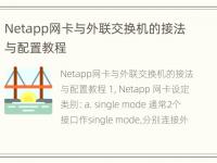 Netapp网卡与外联交换机的接法与配置教程