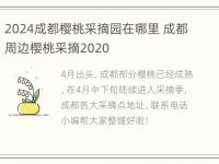 2024成都樱桃采摘园在哪里 成都周边樱桃采摘2020