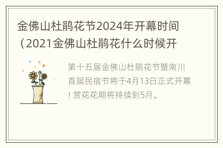 金佛山杜鹃花节2024年开幕时间（2021金佛山杜鹃花什么时候开）