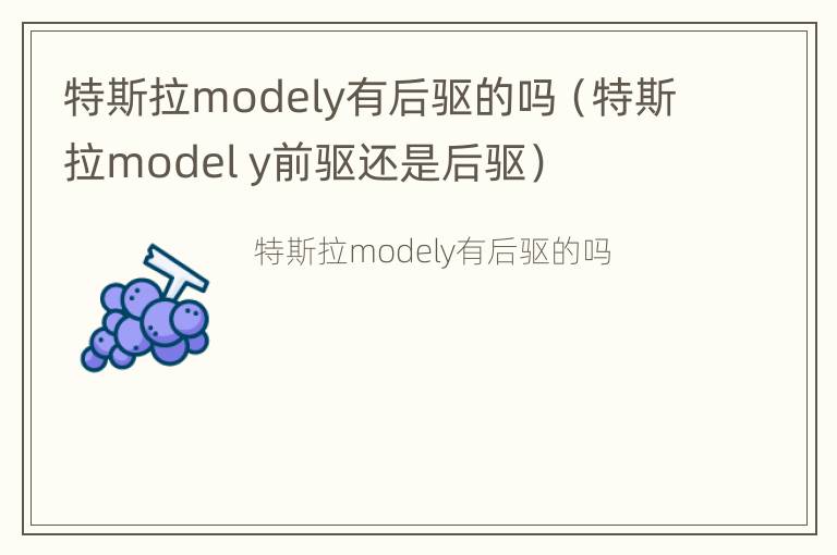 特斯拉modely有后驱的吗（特斯拉model y前驱还是后驱）