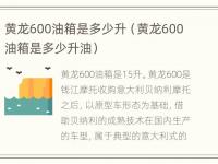 黄龙600油箱是多少升（黄龙600油箱是多少升油）