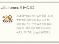 alfa romeo是什么车？