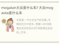 mogatan大众是什么车? 大众mogaota是什么车