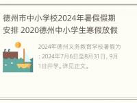 德州市中小学校2024年暑假假期安排 2020德州中小学生寒假放假时间