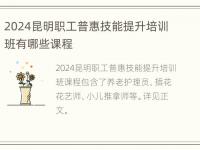 2024昆明职工普惠技能提升培训班有哪些课程