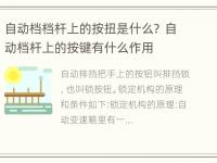 自动档档杆上的按扭是什么？ 自动档杆上的按键有什么作用