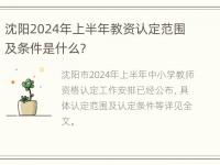 沈阳2024年上半年教资认定范围及条件是什么？