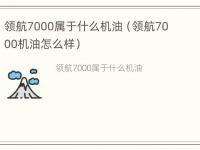 领航7000属于什么机油（领航7000机油怎么样）