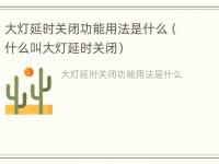 大灯延时关闭功能用法是什么（什么叫大灯延时关闭）