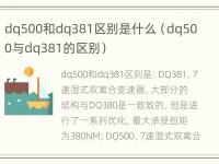 dq500和dq381区别是什么（dq500与dq381的区别）